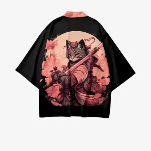 Veste Kimono Guerrier Chat