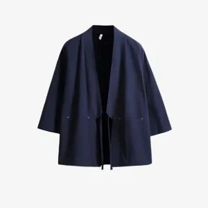Veste Kimono Homme Bleu Marine