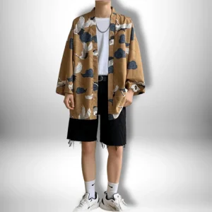 Veste kimono homme Marron