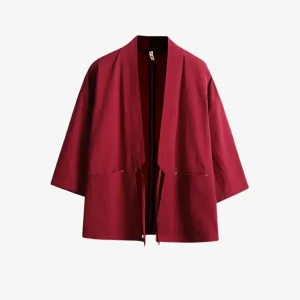 Veste Kimono Homme Rouge