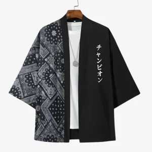 Veste Kimono Lettres Japonaises