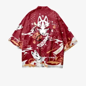 Veste Kimono Motif Renard