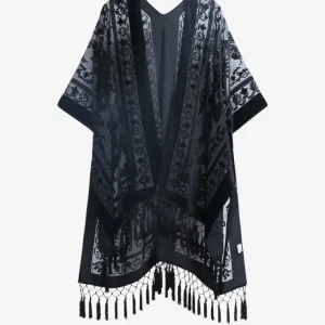 Veste Kimono Noire Floral