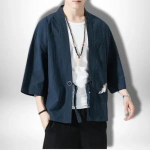 Veste kimono pour homme Grue