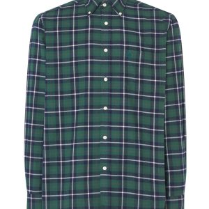 Camisa Hombre Franela Cuadros Algodón Invierno Premium con Bolsillo - Verde 0402_44
